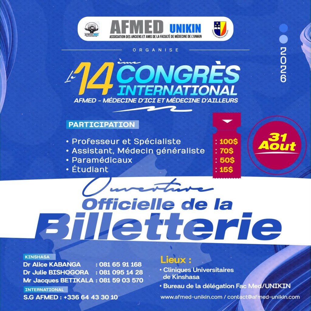 Affiche officielle de la billetterie, 14e Congrès international 2026
